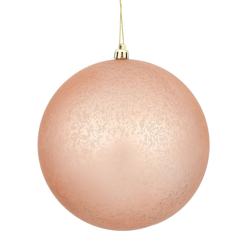 Ornement boule de mercure mat, Or rose, H 4 po x l 4 po