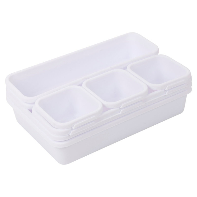Plastic Flatware Caddy, White