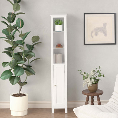 66.92" Tall Bathroom Storage Cabinet With Adjustable Shelves