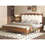 Structure de lit double, structure de lit plateforme en bois avec tête de lit à DEL avec rangement et 2 ports USB, silencieux, aucun sommier nécessaire et outil d'assemblage facile, grand rangement sous le lit, gris foncé