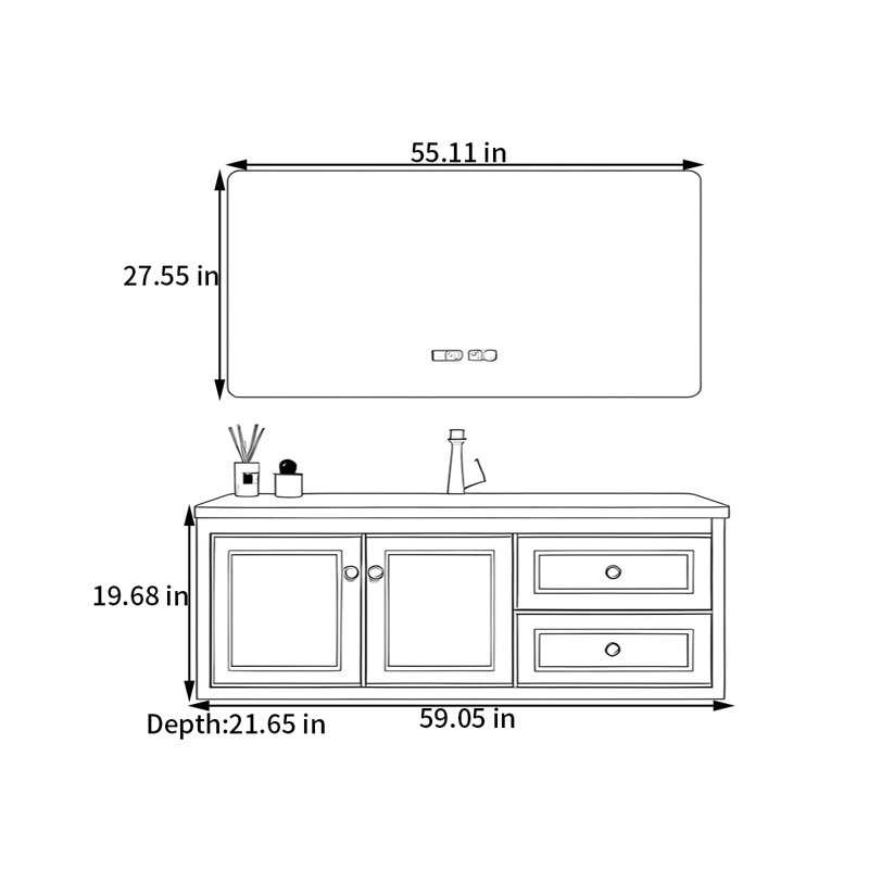 Agustin, 19.68" H x 59.05" W x 21.65" D