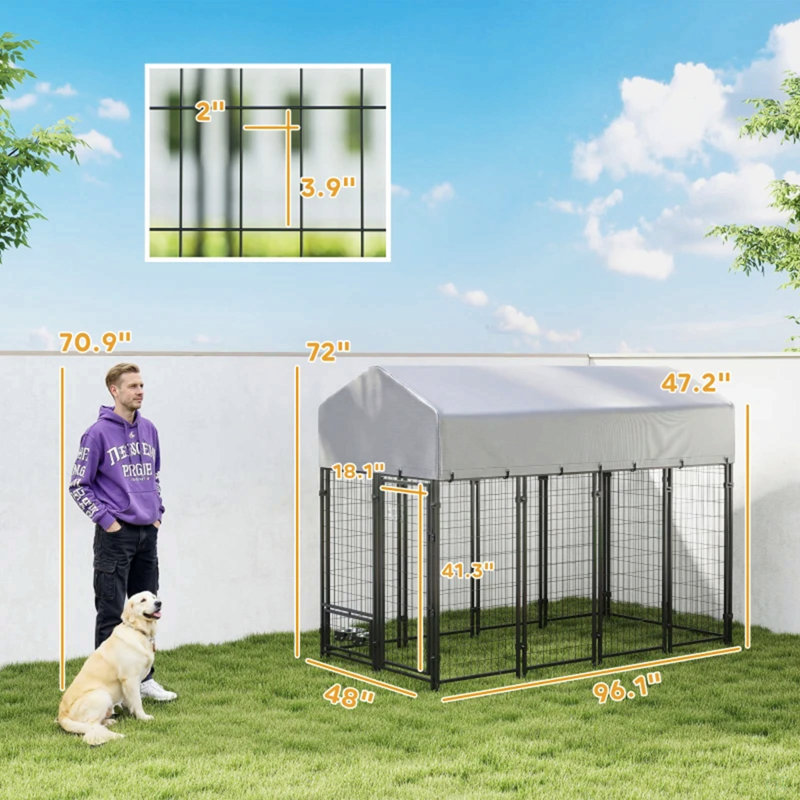 Chenil pour animaux spacieux et extérieur