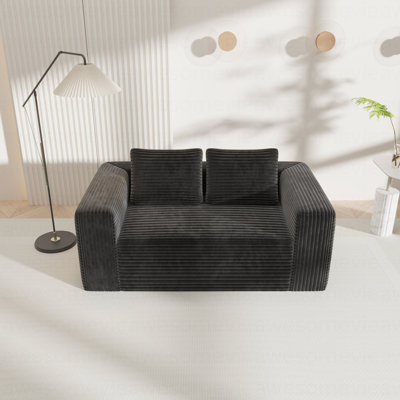 Canapé dans une boîte en mousse à mémoire de forme 2 places Velours en velours côtelé sans installation et facile à transporter