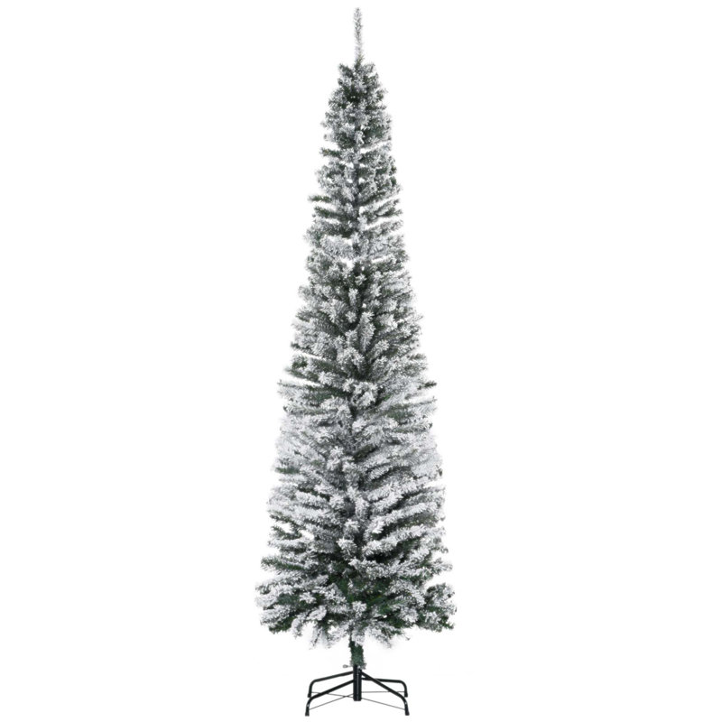 Arbre de Noël artificiel enneigé 7,5 pi de hauteur avec des branches réalistes et 738 pointes, parfait pour créer un pays des merveilles hivernal