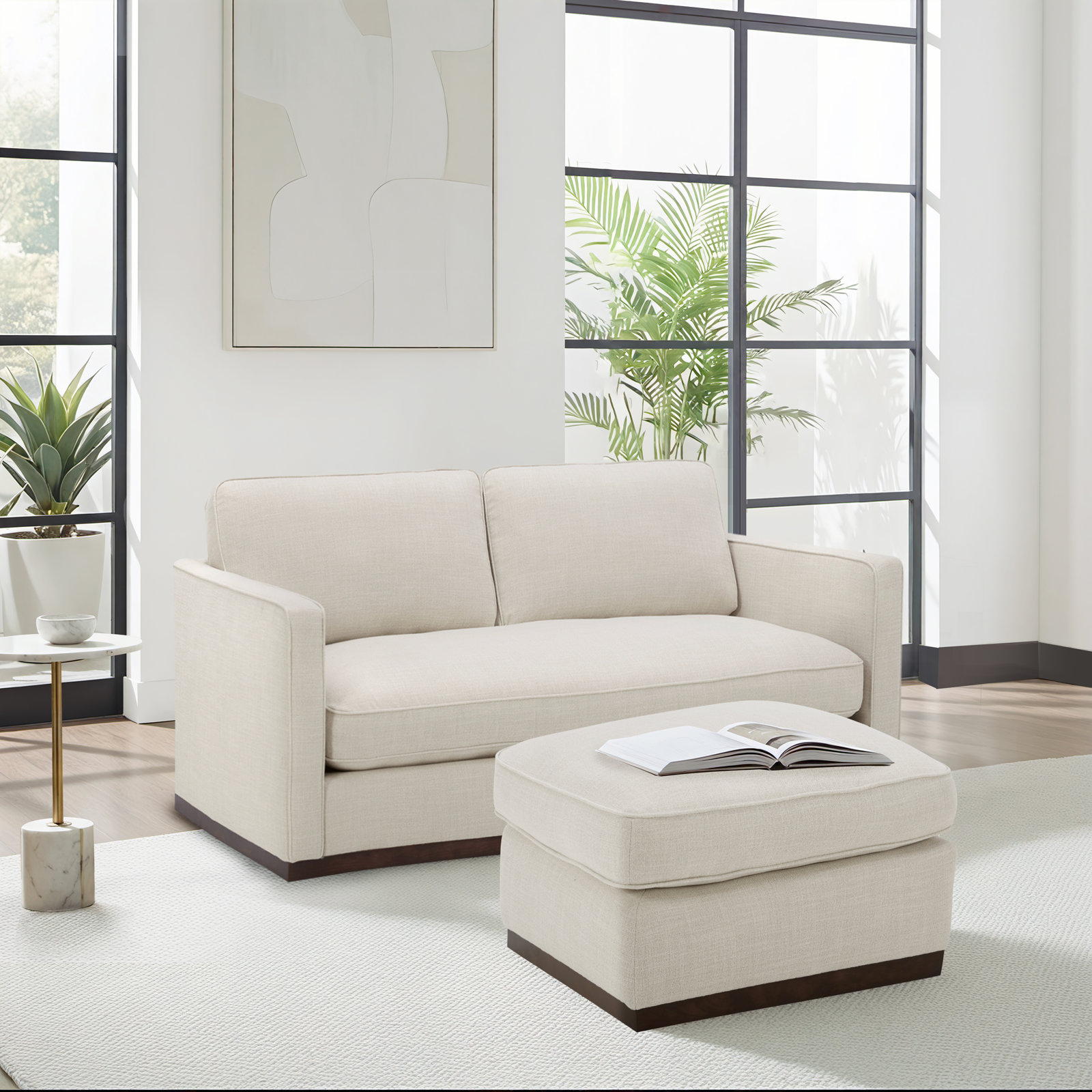 Bobbi 2-Piece Linen Living Room Set, Effie Linen Performance Linen