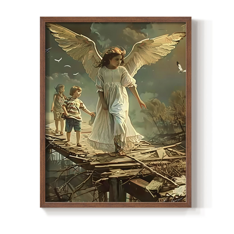Religious Series CDLVI, reproduction encadrée - bois massif, H 11 po x l 9 po, Noyer