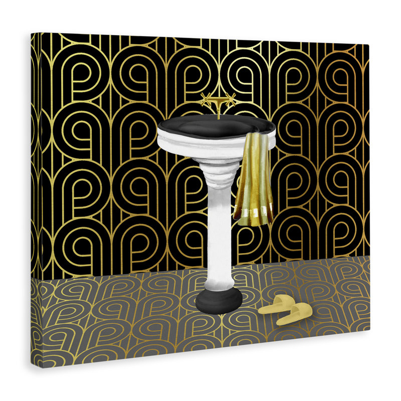 Toile de style déco pour lavabo de salle de bain, design par Conrad Knutsen, H 36 po x l 48 po