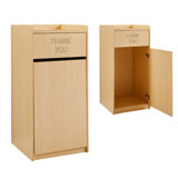 Restaurant Trash Can Cabinet With Tray Holder,40 Gallon Wooden Garbage Can