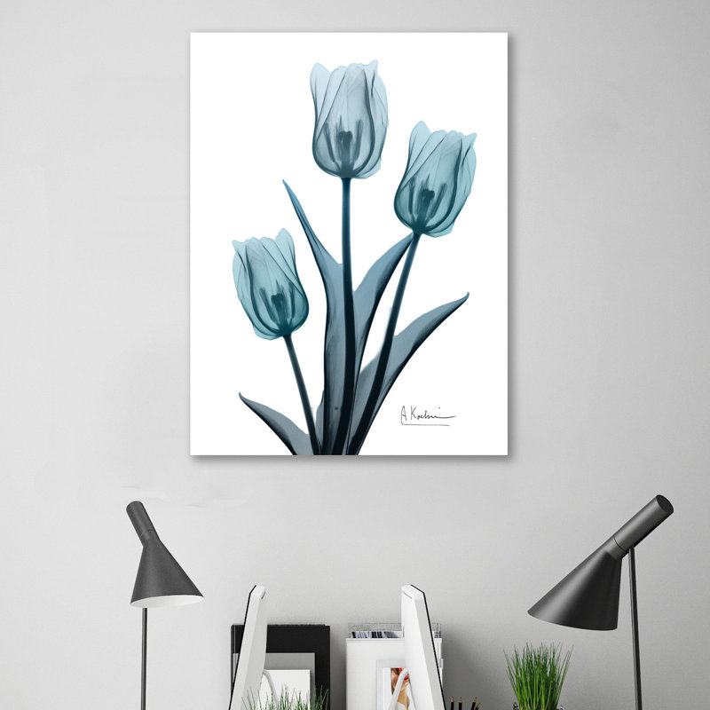 Midnight Sky Tulip Trio 2 - Wrapped Canvas Print, 102 cm H x 76 cm W