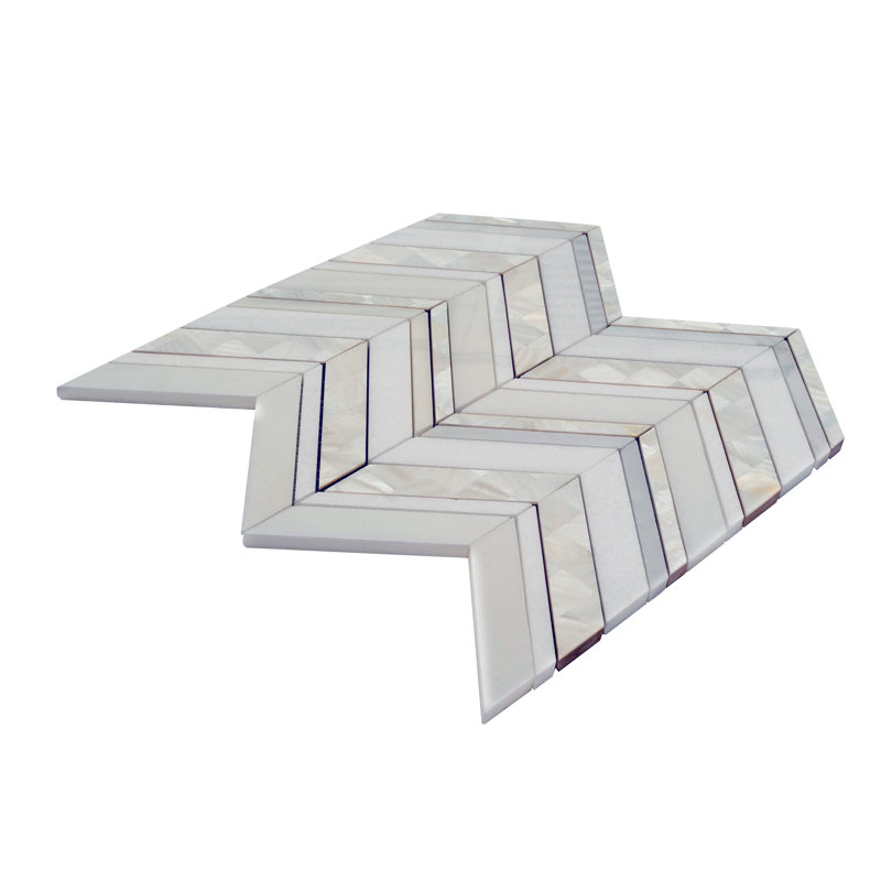 12" x 12" Natural Stone Marble Look Mosaic Wall & Floor Tile