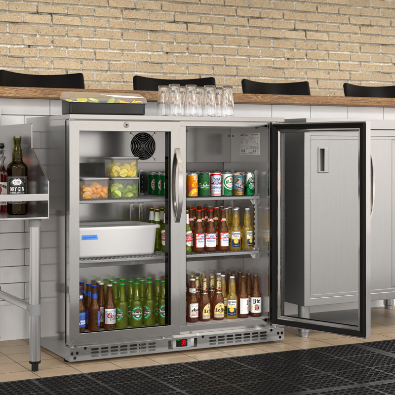 Bar 180 Can (12 oz.) Freestanding Beverage Refrigerator, Stainless Steel