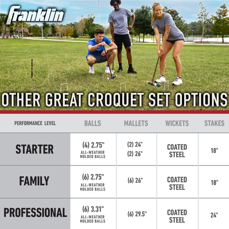 Franklin Sports Intermediate 6 Player Croquet Set