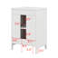 Meuble-lavabo de salle de bain 24 po avec lavabo en céramique, 1 porte en verre, 2 tiroirs à fermeture douce et tablette réglable-114292030
