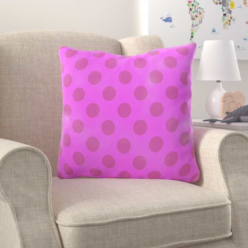 Coussin décoratif pois points Clayhatchee, Intérieur, Rose