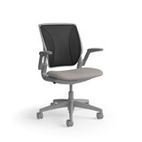 World LM, Black Ergonomic Task Chair with Poppy Seed Backrest, and Light Brown Autumn Upholstered Seat