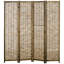 Paravent 4 panneaux, écran d'intimité portable 5,5 pi. Tissé à la main, bois et élégant pour les écrans de maison, séparateur. Utilisation