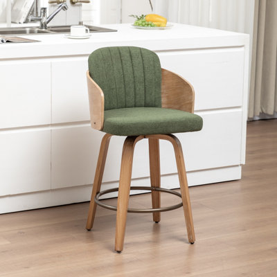 Verna Swivel Wooden Bar Stools