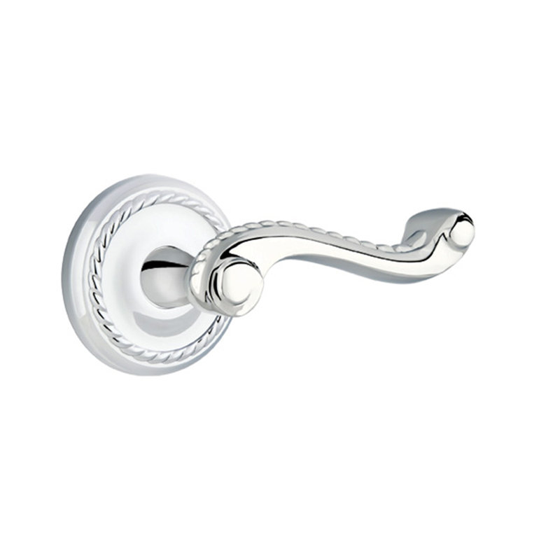 Poignée de porte avec rosette Rope Passage, Droite, Chrome poli