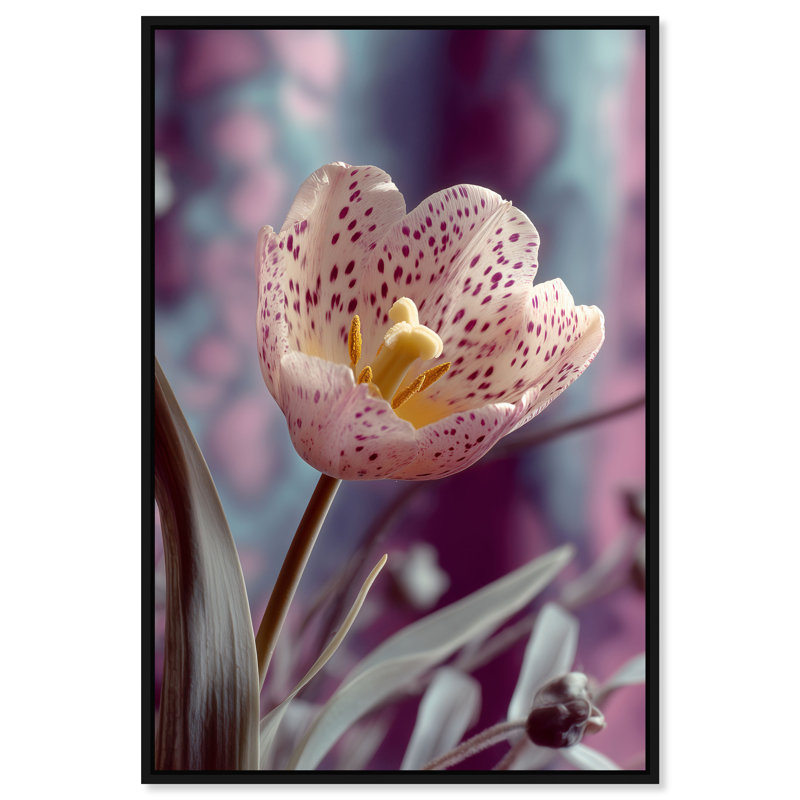 Dapple Bloom I Floral & Botanical Canvas Print by Oliver Gal, Black Frame, 10 x 15, Black Floater Frame, 17"H x 25"W