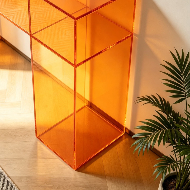 Console orange orange moderne, 29.53" H x 55.12" W x 11.81" D