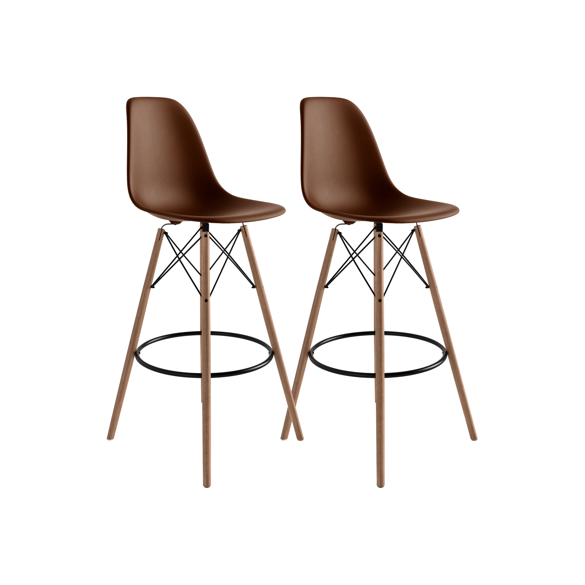 Jordan Bar & Counter Stool, Brown/Natural, Bar Stool (29.5" Seat Height)