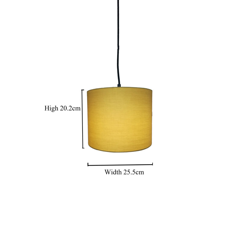 Cylinder Shades Cotton Drum Pendant Shade ( Screw On ), Stone, 20.2cm H x 25.5cm W x 25.5cm D