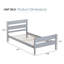 Lit simple avec tête et pied de lit, lit en bois d'hévéa-1296443356