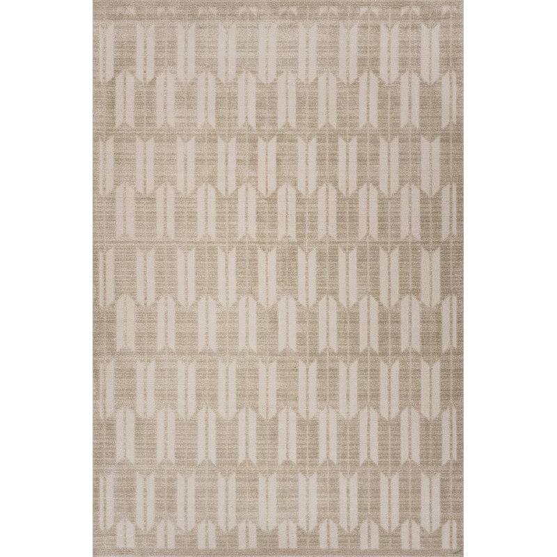  Rovelle Geometric Modern Area Rug, Rectangle 4' x 6', Ivory