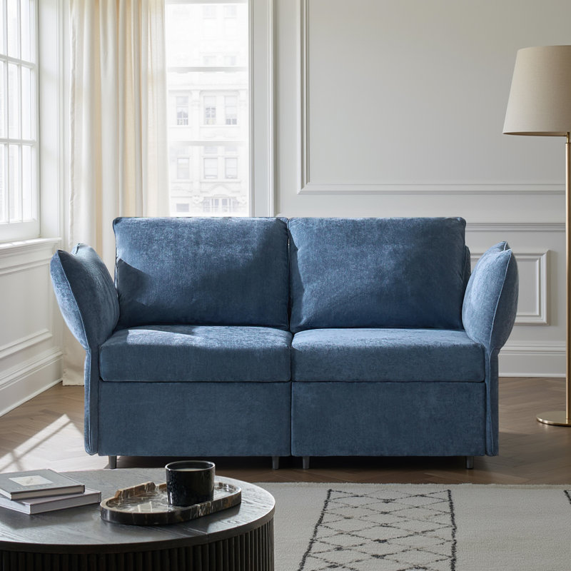 Woodring 2-Piece Upholstered Sectional, Navy