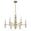 Lustre 6 lumières Crescent en laiton noble