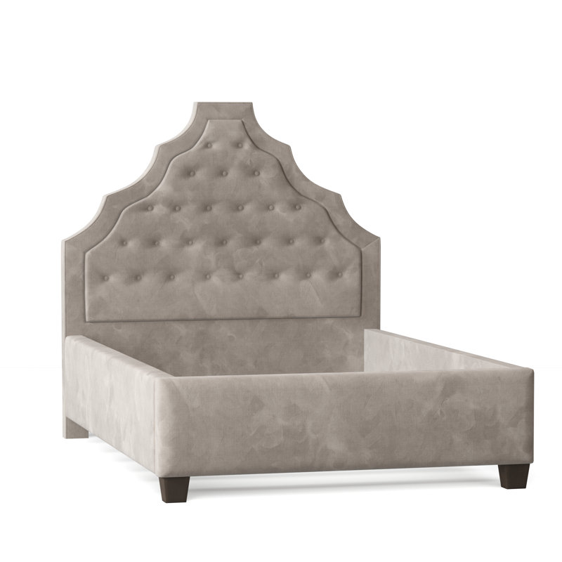 Lexi Upholstered Bed, California King, Bella Black Performance Velvet, Brown Mahogany