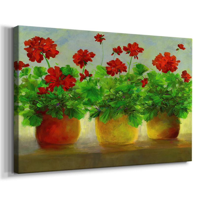 Geraniums III -Galerie enveloppée Cavas, 32 x 48