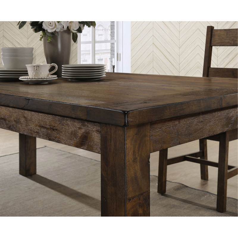 Rustic Golden Brown 5-Piece Dining Table Set, 5 Pieces: Table, 4 Chairs
