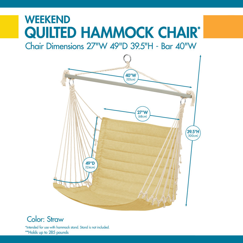 Chaise hamac matelassé Weekend, Jaune