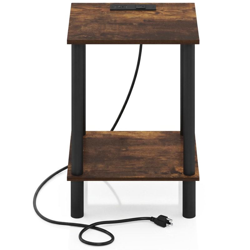  Table de bout Turn-N-Tube à 2 niveaux avec port de charge USB Type-C