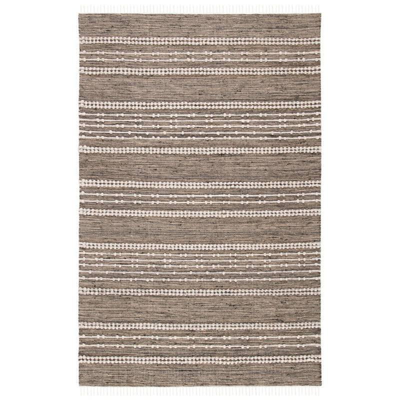 Tapis rayé en jute / laine Malsbury, Rectangulaire 3 pi x 5 pi