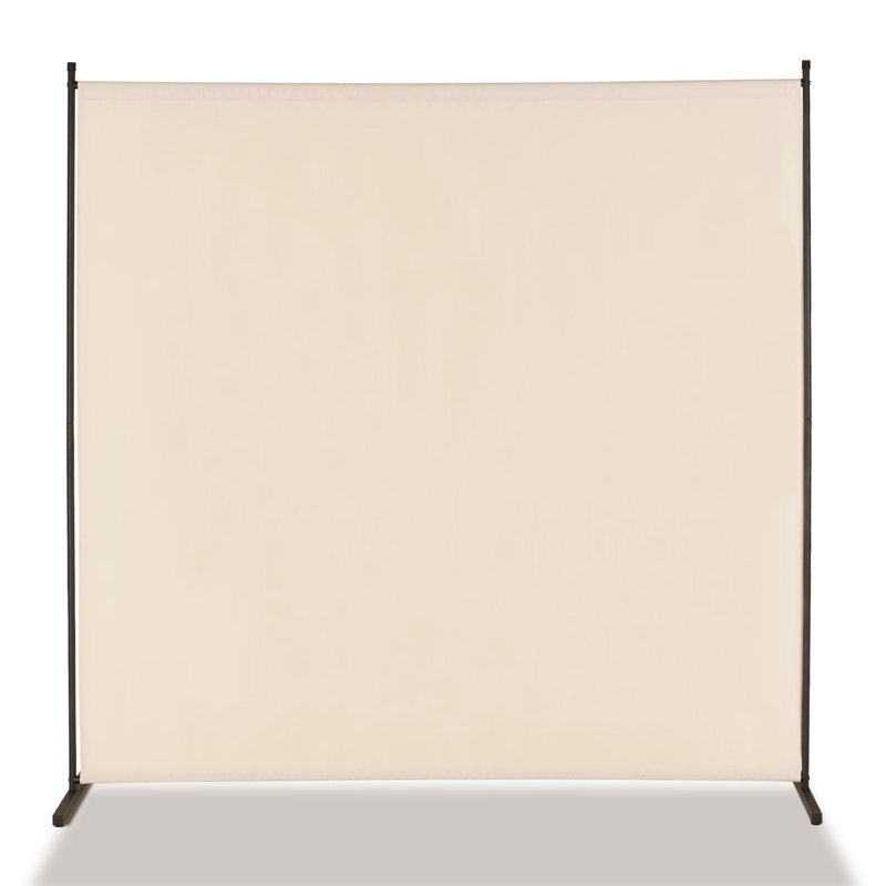 6FT Room Divider Single Panel Fabric Room Screen for Office Bedroom Black, Beige
