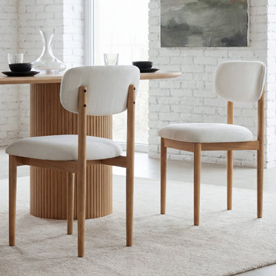 Ensemble de 2 chaises de salle à manger rembourrées en bois massif Rhoda