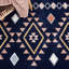 Tapis bleu marine / orange / blanc Baston Southwestern-830156140