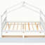 Lit double en bois avec tiroirs, blanc