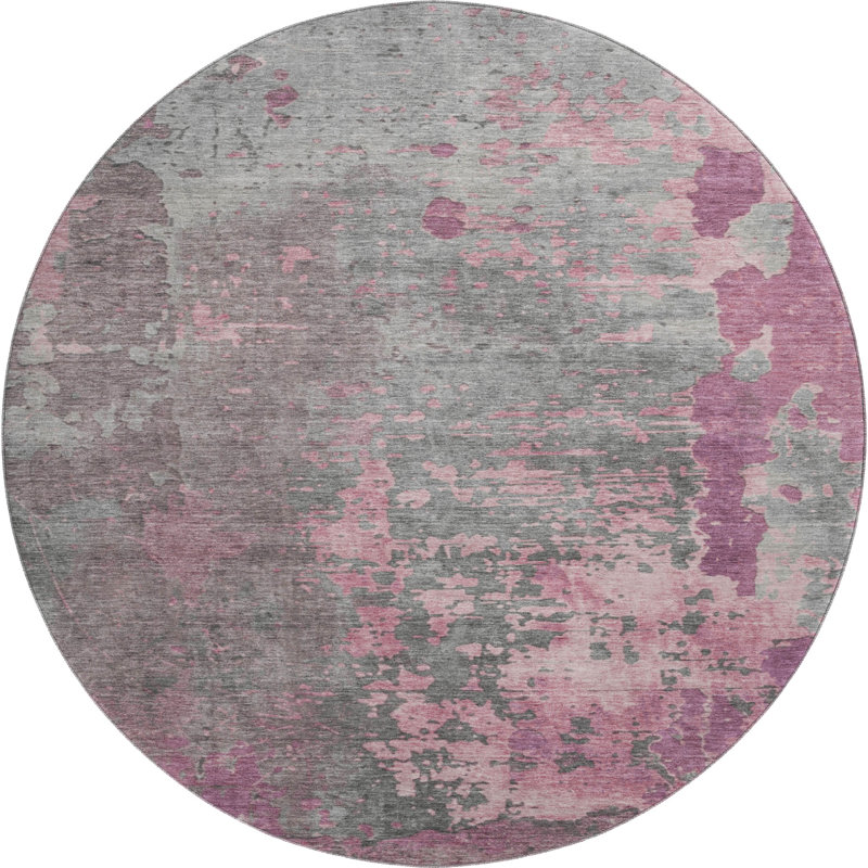 Premium Machine Washable Mehara AMF1702 Abstract Rug, Round 8'