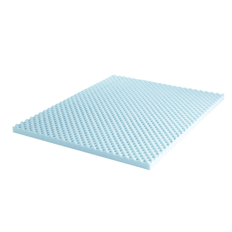 Nieves Egg Crate Memory Foam Mattress Topper, Blue Gel, Twin, 3"