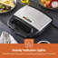 GEEPAS 1.8L Kettle 2 Slice Toaster Panini Grill & 9.2L Digital Air Fryer Combo Kitchen Set | Cordless Stainless Steel Jug Kettle | Bread Toaster 6 Browning Levels | Air Fryer for Oil Fat Free Cooking