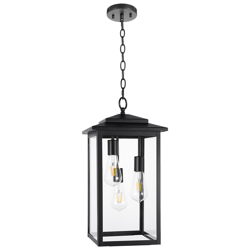 Birten 3 - Light 20.9“ H Outdoor Hanging Lantern, Matte Black