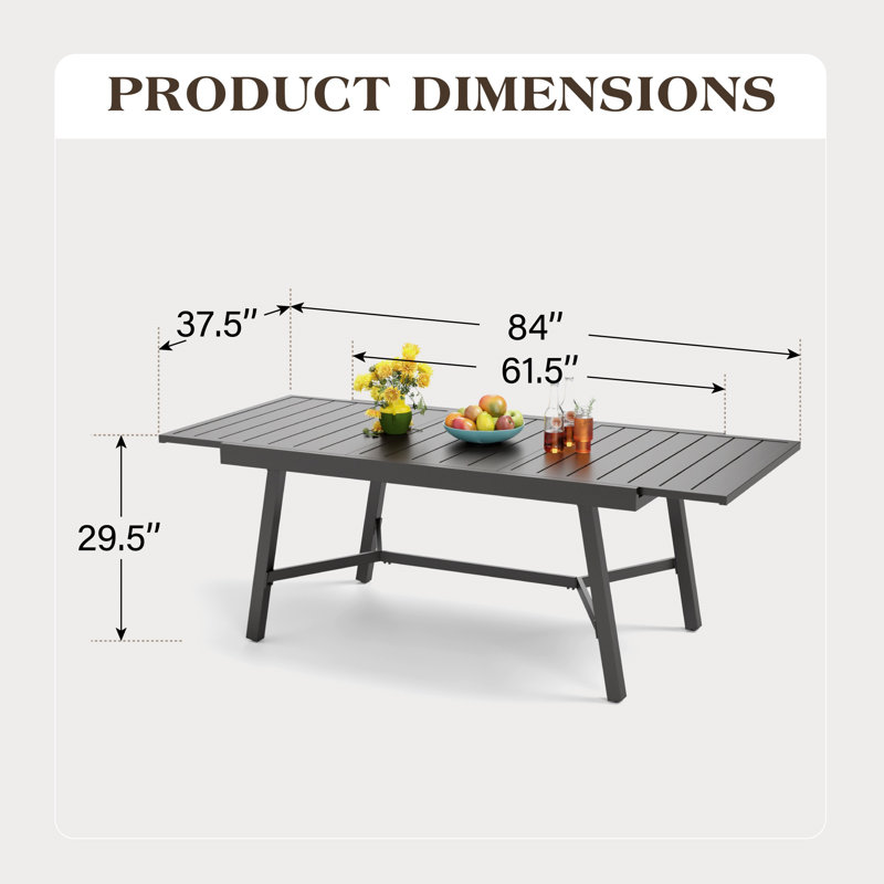 Argyri 6 - Person Patio Dining Set with Extendable Rectangular Table , Cushions Included