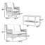 Ensemble de mobilier de jardin, ensemble de meubles en rotin 4 pièces, ensemble de conversation pour patio