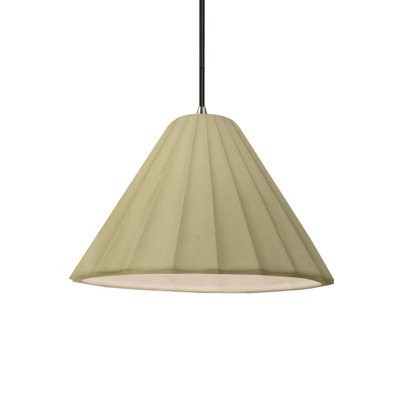 Radiance - Fluted 1-Light Pendant - Vanilla (Gloss) - Brushed Nickel - 10.75"W x 7"H - Dedicated LED - Black Cord