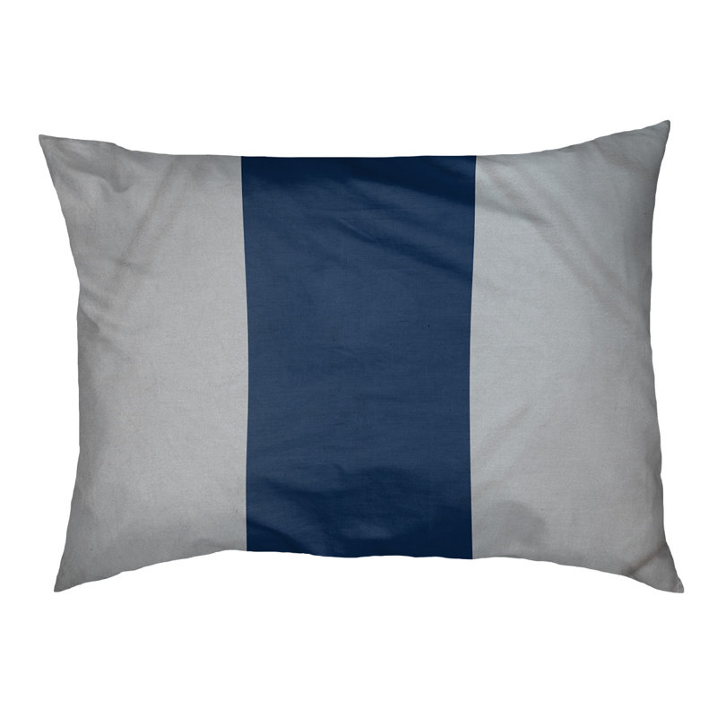 Coussin extérieur Phoenix, Très grand (l 50 po x P 40 po x H 17 po), Argent métallique / bleu marine / argent métalli