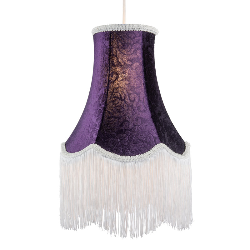 31cm H Velvet Empire Lamp Shade ( Screw On ) in Purple
