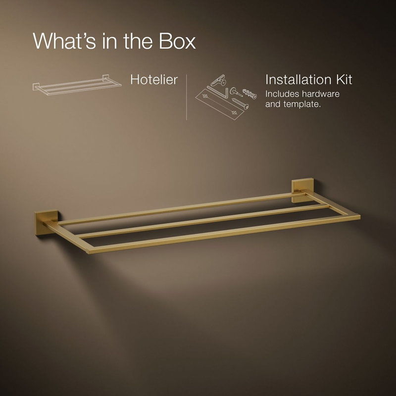 Square Hotelier, Vibrant Brushed Moderne Brass